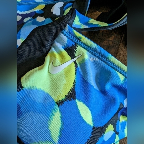Nike bikini top  reversible black or print woman's Sz M - Picture 7 of 11